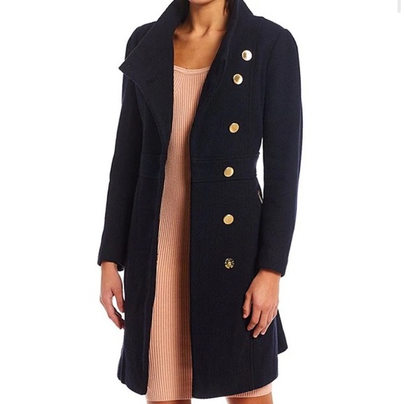 Joe Fresh Jackets & Blazers - HP🎉 NWT Joe Fresh Navy Blue Wool Pea Coat Gold Buttons Sz M
